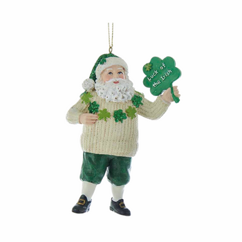 Kurt S. Adler, Inc. - 4" Irish Santa Ornaments, 2 Assorted
