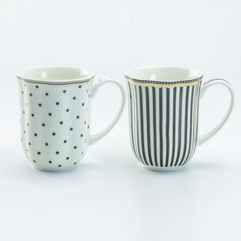 Black Josephine Coffee Mugs. S/4