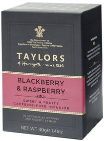 Taylors of Harrogate - Blackberry & Raspberry.  20 Teabags individually wrapped.