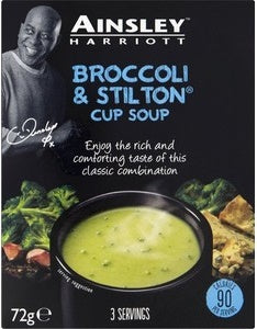Ainsley Harriott Broccoli and Stilton Cup Soup, 3 Pack.