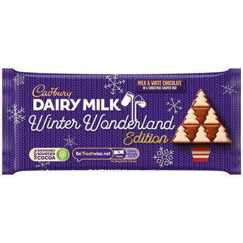 Cadbury Winter Wonderland Milk & White Chocolate Bar 100g