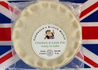 Goodwoods Chicken & Leek Pie - Ready to Bake, Puff Pastry Lid. 8oz . Ship weight 8oz