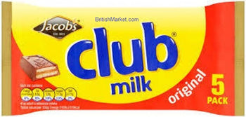 Jacob's Club Milk Chocolate 5 pack. 110g