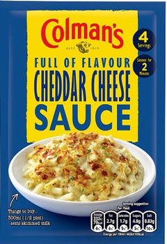 Colman's Cheddar Cheese Sauce mix. 40g/1.4oz
