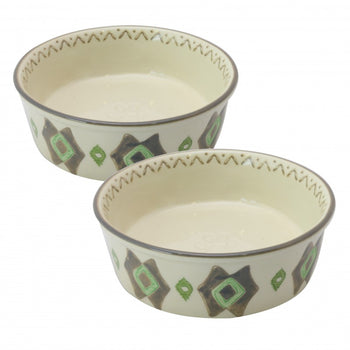 Fido's Diner Organic Creamy Green Cat/dog 6.25in Bowl-Set of 2