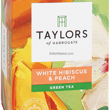 Taylors of Harrogate - White Hibiscus & Peach Green Tea. 20 Tea Bags individually wrapped.