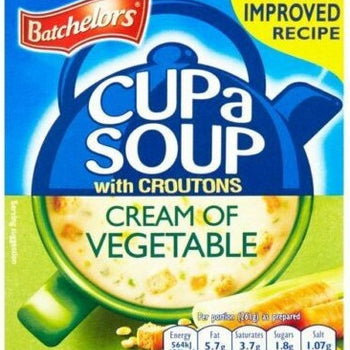 Batchelors Cup A Soup Cream Of Vegetable, 4 Sachets 122g