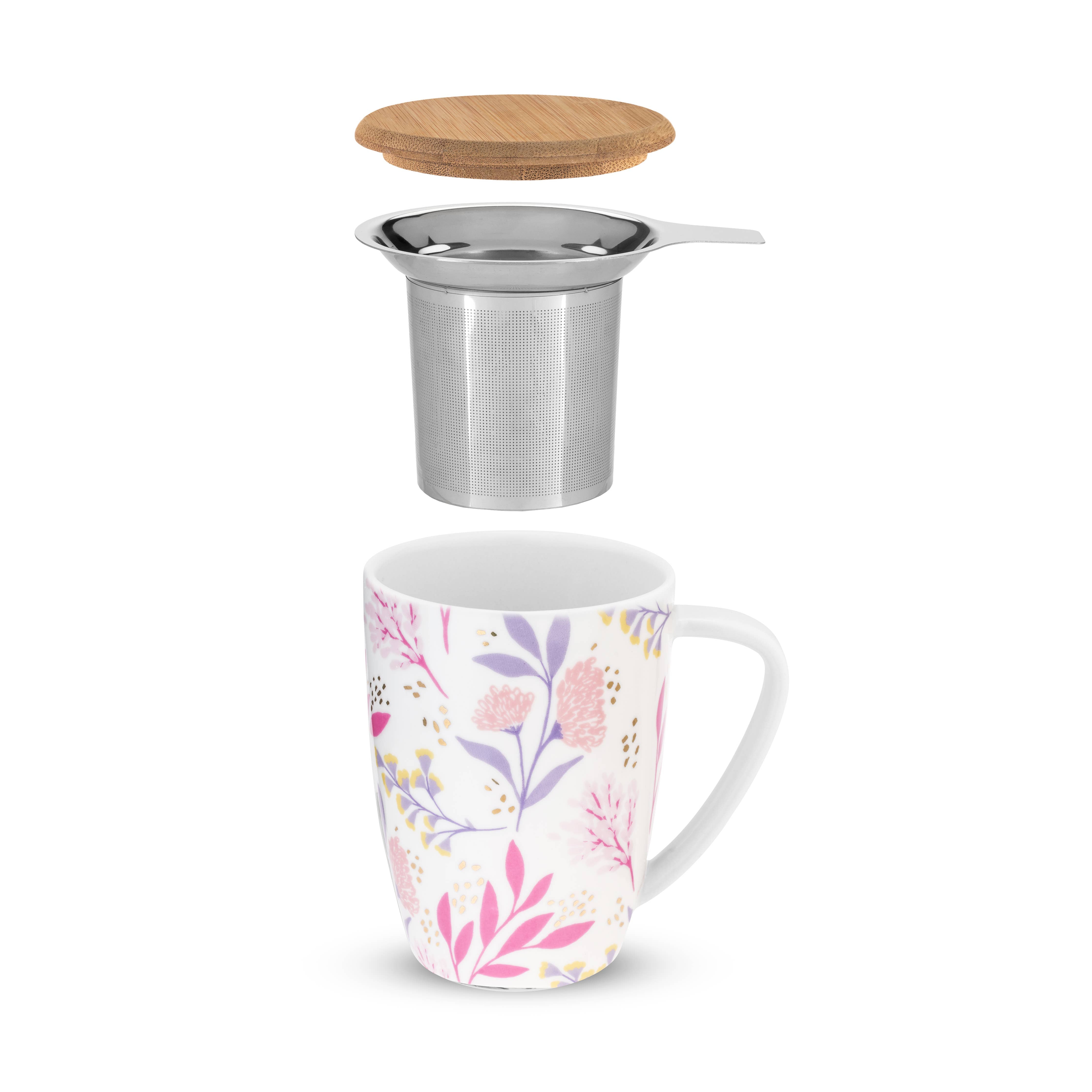 Pinky Up - Bailey Botanical Bliss Ceramic Tea Mug & Infuser