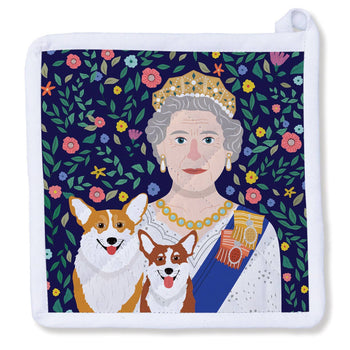Naked Decor - Born to Be Queen with Corgi- UK / England Potholder