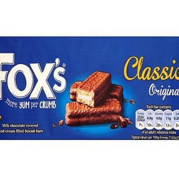 Fox's Classic Original 5 Pack - Milk Chocolate Covered Cream Filled Biscuit Bars. 125g