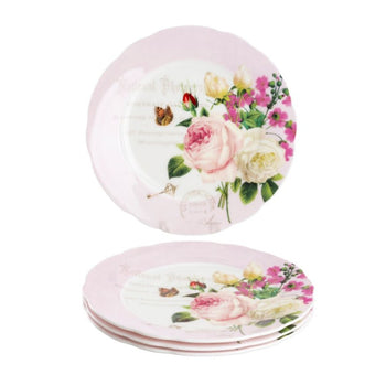 Liz Garden Bone China Scallop Salad Plates, Set of 4