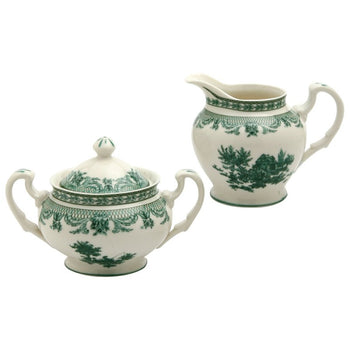 Green Toile Sugar Creamer Set