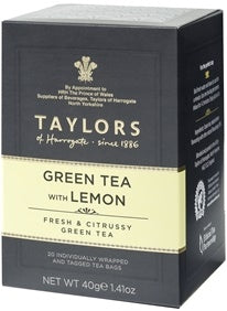 Taylors of Harrogate - Green Tea with Lemon. 20 Teabags individually wrapped.