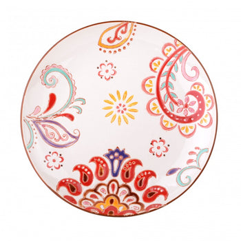 Paisley Floral Hand Crafted Salad Plates, Set of 4