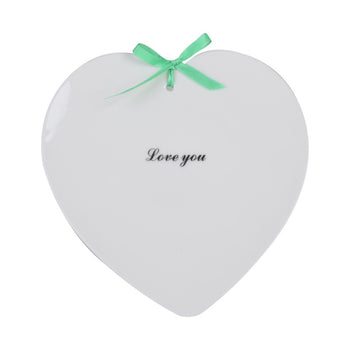 Love You 7 Inch Heart Dish with Ribbon Tied, Set of 4