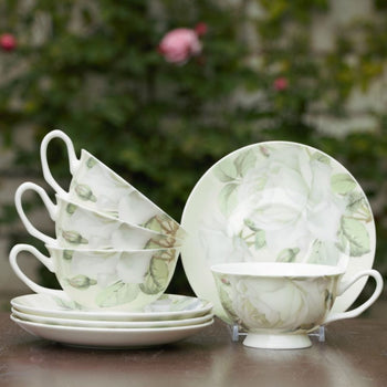 Iceberg Cups and Saucers Set, Set of 4