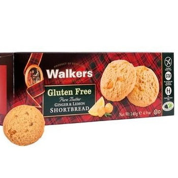 Walkers Gluten Free Lemon & Ginger Shortbread 140g /4.9oz