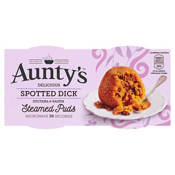 Aunty's Spotted Dick Steamed Puddings 2x95g (steam or microwave)