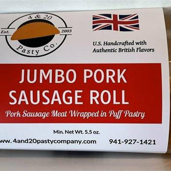 4 & 20 Jumbo Sausage Roll 5.5oz - 1/2lb Ship Weight