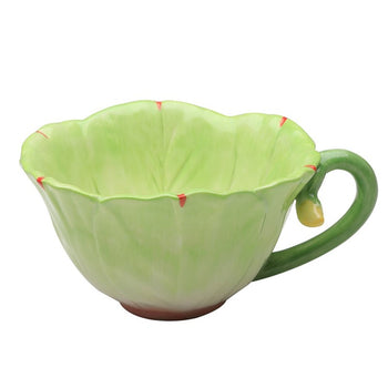 Green/Pink Hand Crafted Latte Cups, Set of 2