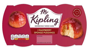 Mr Kipling 2 Sponge Puddings Raspberry. 2x95g