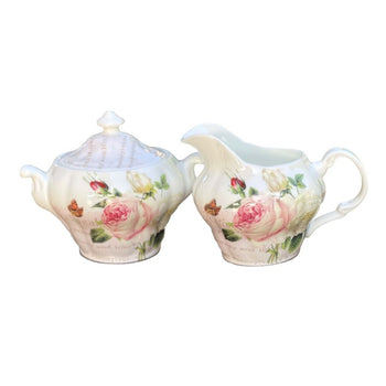 Liz Garden Pink Sugar Creamer Set