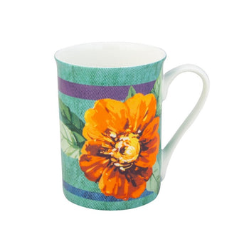 Orange Dahlia Mugs, Set of 4
