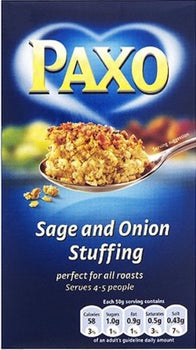 Paxo Traditional Sage and Onion Stuffing For Christmas 85g/3oz. Serves 4-5 people.