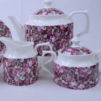 Pink Daisy Sugar Creamer Set