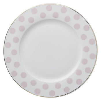 Pink Polka Dots Salad Plates, Set of 4