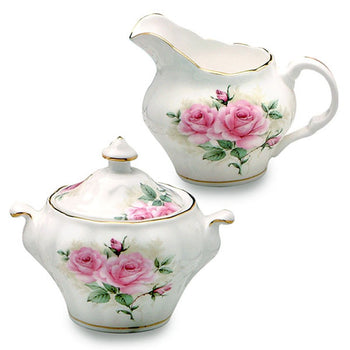 Rose Bouquet Sugar and Creamer Set