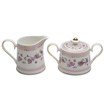 Pink Rose Pink Sugar and Creamer Set