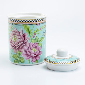 Peony Garden Canister. 2 ASST Patterns, Set of 2