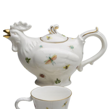 Rooster Dragonfly Teapot