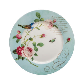 Rose Blue Jay Dessert Plates-Set of 4