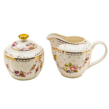Rose Swag Sugar and Creamer Set