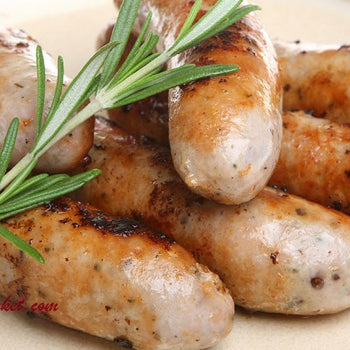 Jolly Posh Pork and Herb Sausages, 6 Pack. 1 lb ship weight.