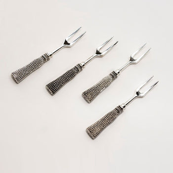 Silverplate Froks With Tassel Handle, Set of 4, Boxed