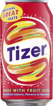 Tizer drink. 330ml/11.2 fl oz