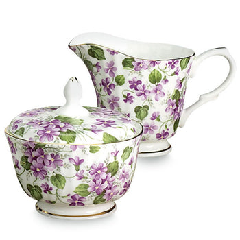Violet Sugar and Creamer Set