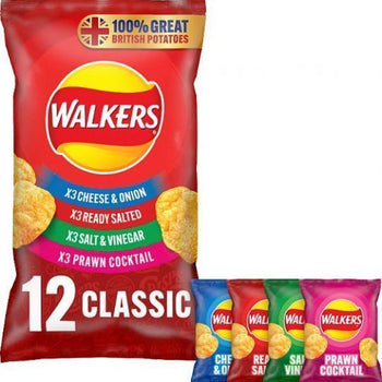 Walkers Classic Variety 12 Pack - 12x25g