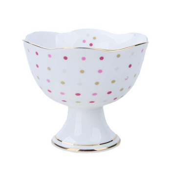 Pink Dots 2 Piece Candy Bowl, Gift Boxed