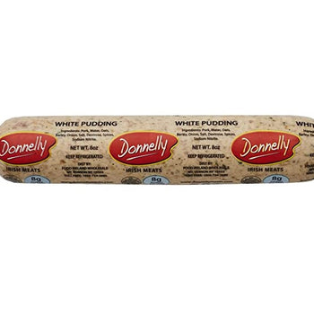 Donnelly Irish White Pudding. 8oz. Ship Weight 8oz